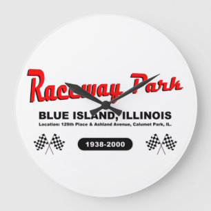Raceway Park, Blue Island / Calumet Park, Illinois Große Wanduhr