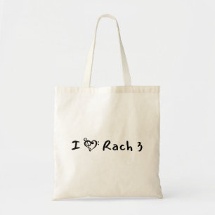 Rach 3 Minimalist Black Text Klassische Musik Tragetasche