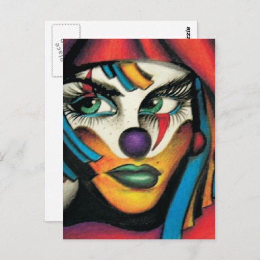 Rache des Clowns Postkarte (Vorne/Hinten)
