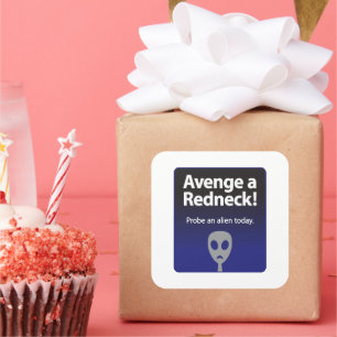 Rache einen Redneck Quadratischer Aufkleber