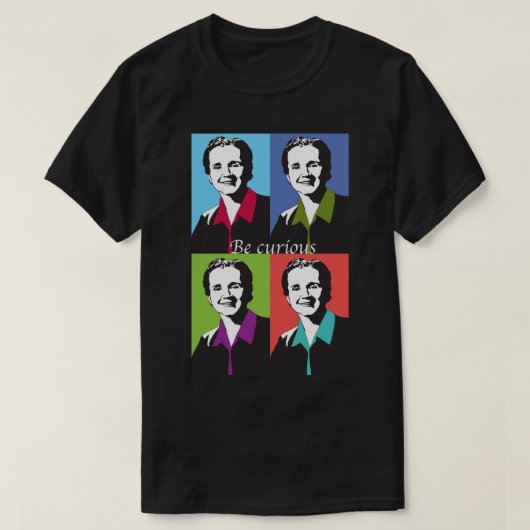 Rachel Carson - neugieriger Sticker T-Shirt (Design vorne)