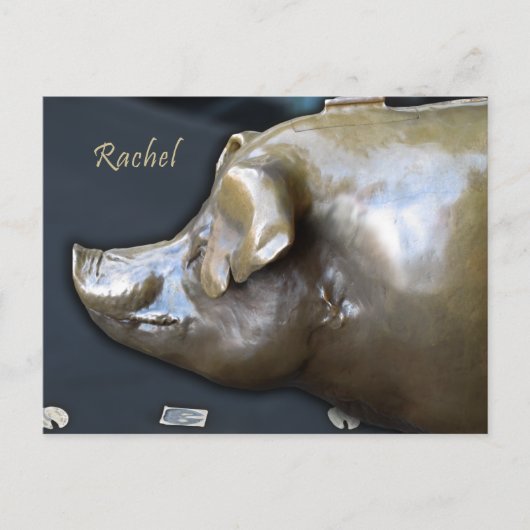 RACHEL DER PIGGY BANK Postkarte (Vorderseite)