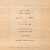 Rachel Formal Elegant Wedding Acryleinladungen (Vorderseite)