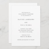 Rachel Formal Elegant Wedding Einladung (Vorne/Hinten)