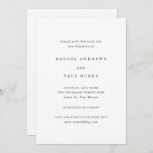 Rachel Formal Elegant Wedding Save The Date (Vorne/Hinten)