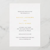 Rachel Formal Elegant Wedding Save the Date Folieneinladung (Vorderseite)