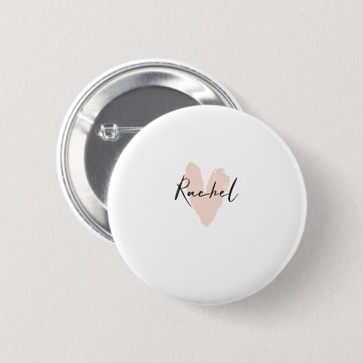 Rachel Heart Name Graphic Button (Vorne & Hinten)