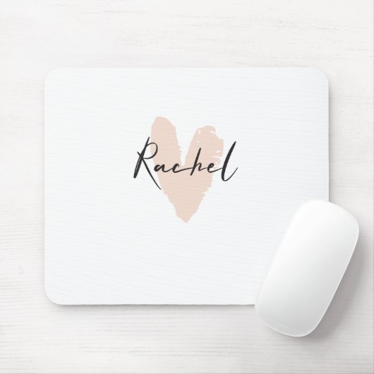 Rachel Heart Name Graphic Mousepad (Mit Mouse)