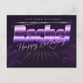 Rachel Name Vorname lila Postkarte Geburtstag (Vorderseite)