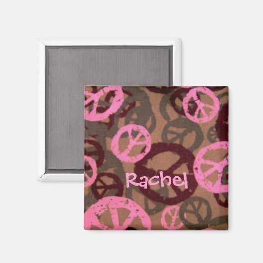 Rachel-Peace Sign Design Magnet (Vorderseite/Rückseite)