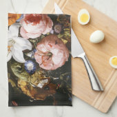 Rachel Ruysch - Blumen in einem Glasvase Geschirrtuch (Viertel Falte)