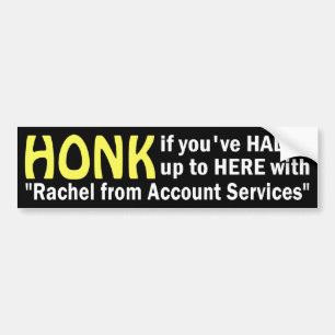 Rachel vom Konto hält Aufkleber instand Autoaufkleber