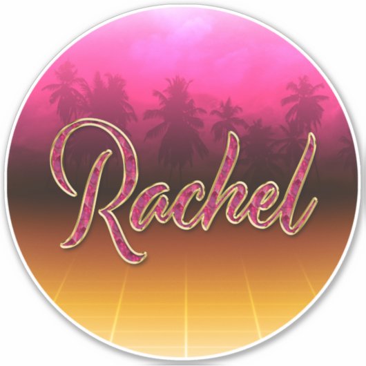 Rachel Vorname Name golden pink Aufkleber Sticker (Vorderseite)