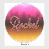 Rachel Vorname Name golden pink Aufkleber Sticker (Blatt)