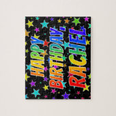 "RACHEL" Vorname, Spaß "GLÜCKLICHER GEBURTSTAG" Puzzle (Vertikal)