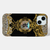 Rachella Elegant Ebony Chic Monogram Case-Mate iPhone Hülle (Rückseite (Horizontal))