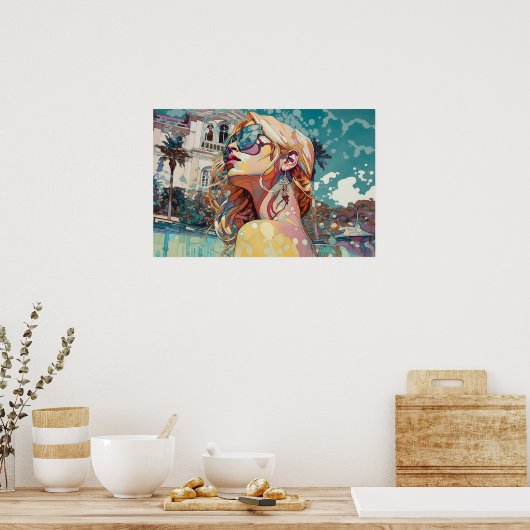 Racheltag am Pool Poster (Küche)