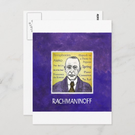 Rachmaninov Postkarte (Vorne/Hinten)