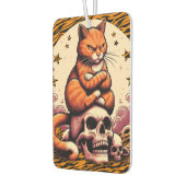 Rachsüchtige orange Katze, Totenköpfe und Mond Autolufterfrischer (Links)