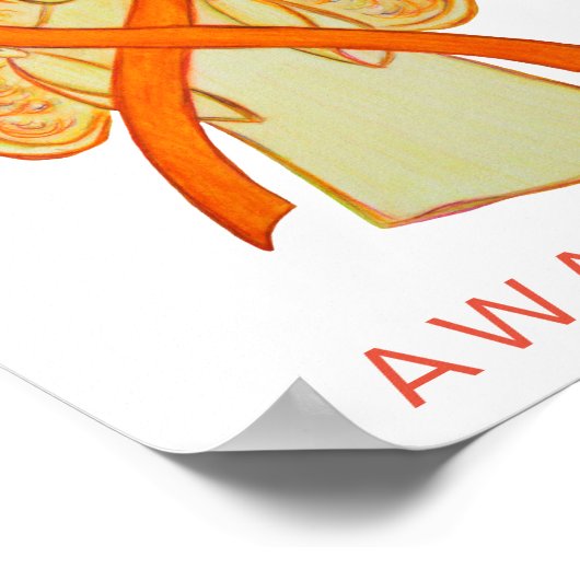 Racial Tolerity Awareness Ribbon Art Print Poster (Ecke)