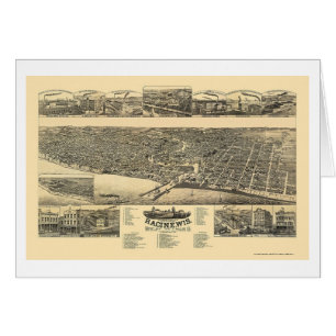Racine, panoramische Karte WI - 1883