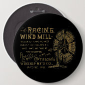 Racine Wind Mill Racine Wisconsin Button (Vorne & Hinten)