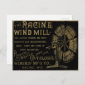 Racine Wind Mill Racine Wisconsin Postkarte (Vorne/Hinten)