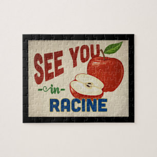 Racine Wisconsin Apple - Vintage Travel Puzzle
