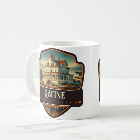 Racine, Wisconsin | VINTAG Kaffeetasse (Vorderseite Links)