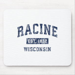 Racine Wisconsin Wi Vintage Etabliert Premium Tr Mousepad