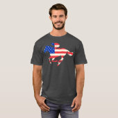 Racing American Flag Reittier Jockey T-Shirt (Vorne ganz)