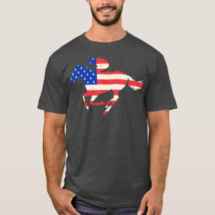 Racing American Flag Reittier Jockey T-Shirt