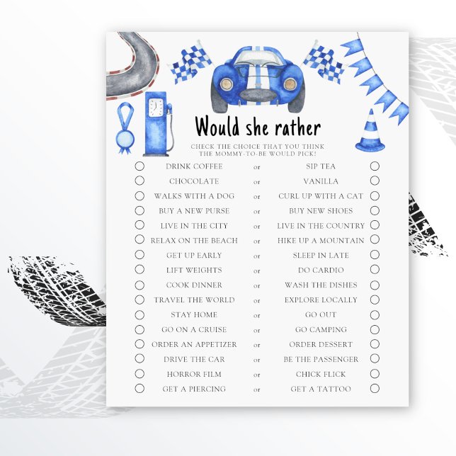 Racing Auto Babydusche Würde sie lieber Spiel (Von Creator hochgeladen)