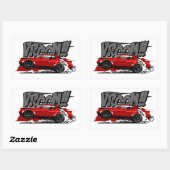 RACING AUTO VOLLSTÄNDIGE GESCHWINDIGKEIT! RECHTECKIGER AUFKLEBER (Blatt)