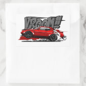 RACING AUTO VOLLSTÄNDIGE GESCHWINDIGKEIT! RECHTECKIGER AUFKLEBER (Tasche)
