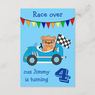 Racing Bear Kindergeburtstag Party Einladung