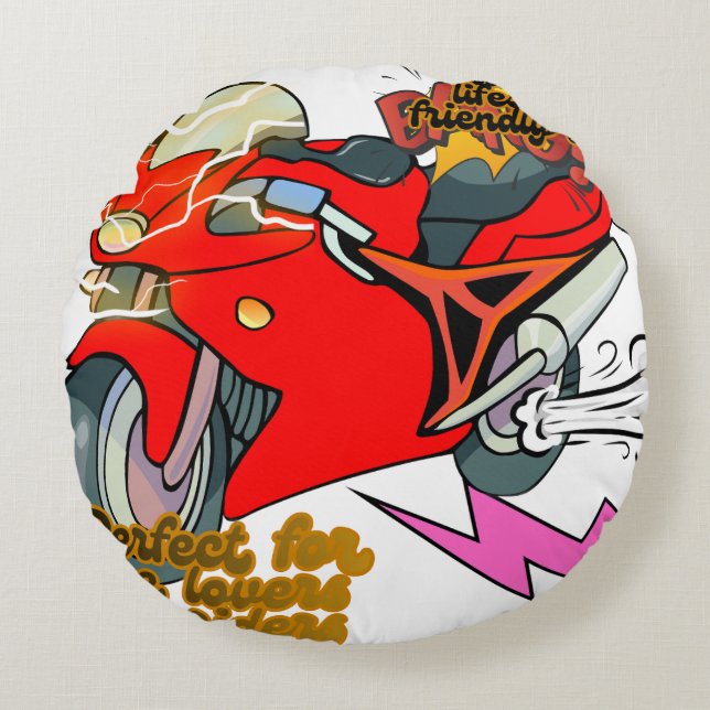  Racing Bike Art Speed Rundes Kissen (Vorderseite)