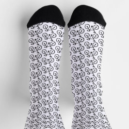 Racing Bike Lino Print Socken