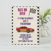 Racing Birthday  Einladung (Stehend Vorderseite)