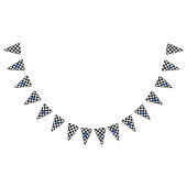 Racing Black and White Checkered Wimpelkette (Alle)