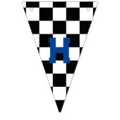 Racing Black and White Checkered Wimpelkette (Zweite Fahne)