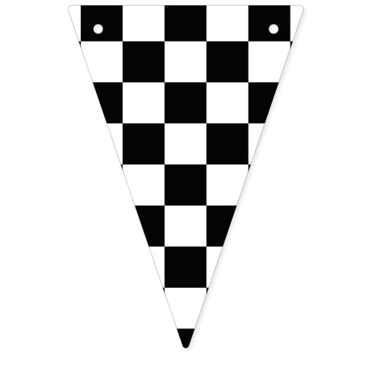 Racing Black and White Checkered Wimpelkette (Erste Fahne)