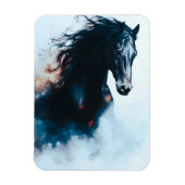  Racing Black Horse Portrait Minimalist Magnet (Vertikal)