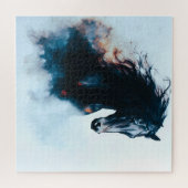  Racing Black Horse Portrait Minimalist Puzzle (Horizontal)