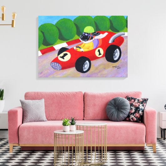 Racing Black Labrador Artwork Leinwanddruck (Insitu (Wohnzimmer))