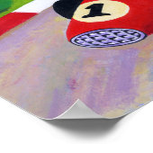 Racing Black Labrador Artwork Poster (Ecke)