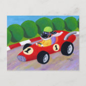 Racing Black Labrador Postkarte (Vorderseite)