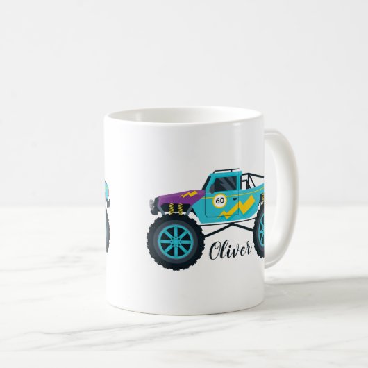 Racing Boy's Monster Truck Kaffeetasse (VorderseiteRechts)