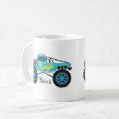 Racing Boy's Monster Truck Kaffeetasse (Vorderseite Links)