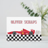Racing Boys Vielen Dank Hinweis Dankeskarte (Stehend Vorderseite)